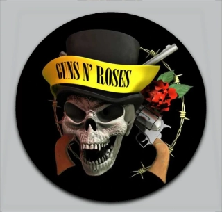 Podtácek kulatý-Guns and Roses