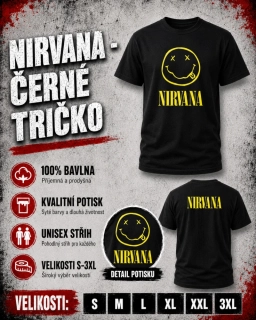 Tričko černé-Nirvana