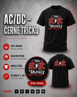 Tričko černé-ACDC Family
