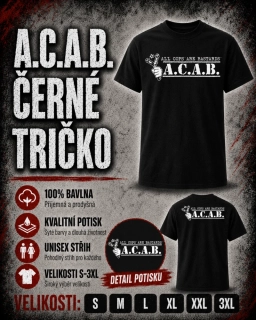 Tričko černé-A.C.A.B.