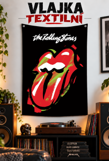 Textilní vlajka-Rolling Stones