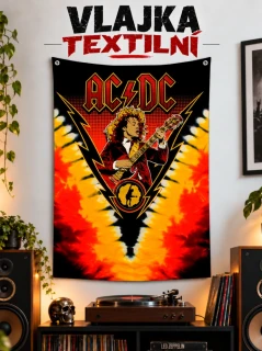 Textilní vlajka-ACDC retro