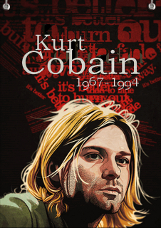 Textilní vlajka-Kurt Cobain