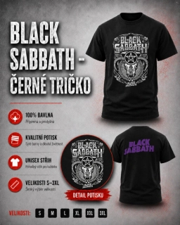Tričko černé-Black Sabbath
