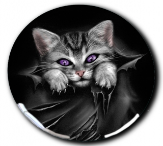 3D Samolepka 5 cm-Gothic cat 2
