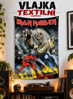 Textilní vlajka-Iron Maiden The Number of the Beast